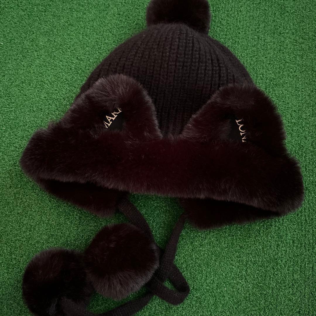 週末につき、お値下げ。マークアンドロナ ネコ耳ニット帽