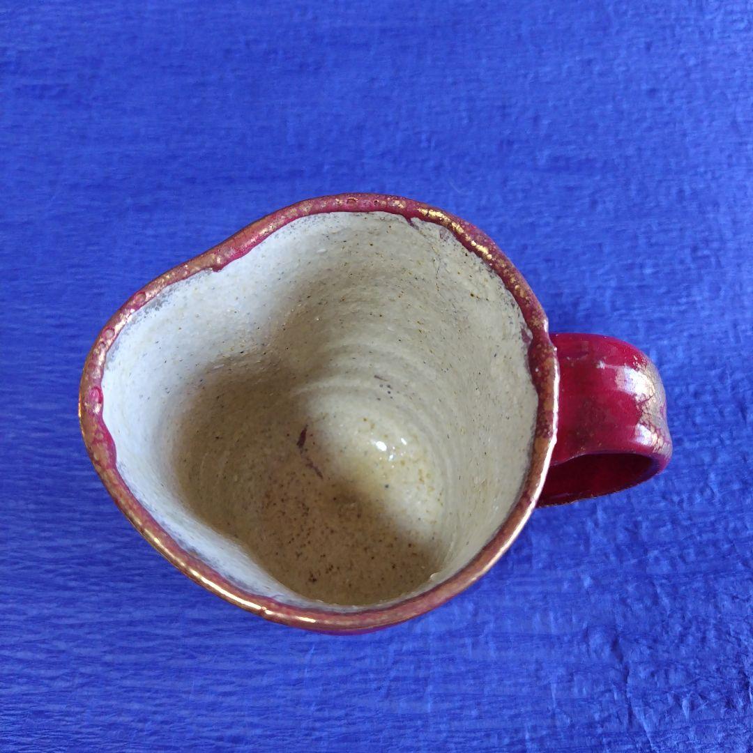 高鶴元　陶器　赤　マグカップ　コップ　観賞用コップ　置物　レトロ　アンティーク
