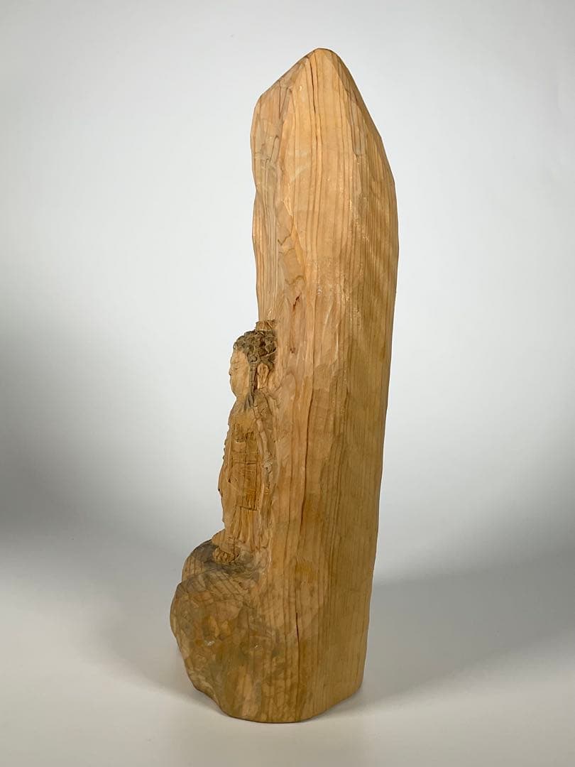 牧田善晴　木彫　不動明王　高さ約22cm