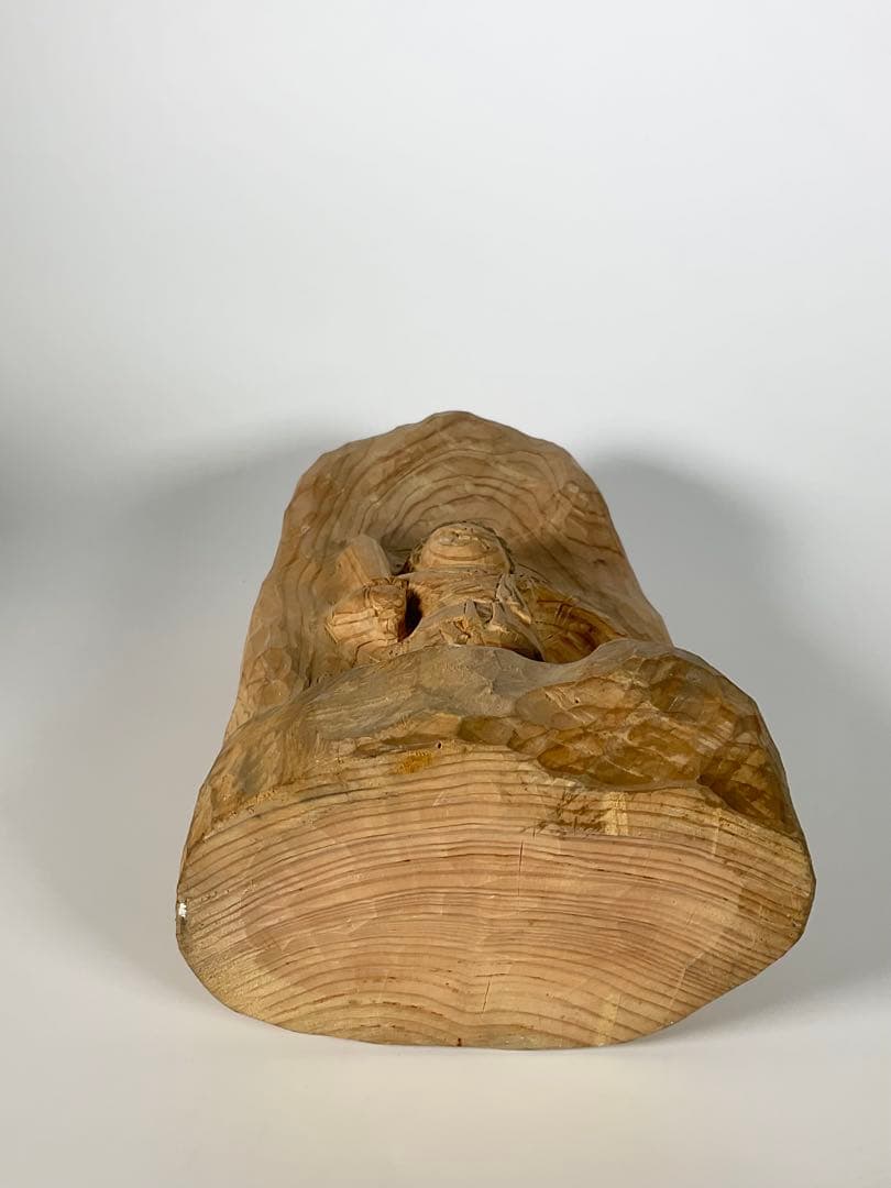 牧田善晴　木彫　不動明王　高さ約22cm