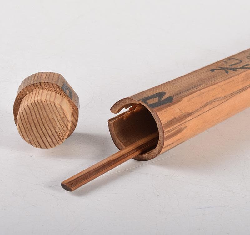 茶道具　竹　茶杓　竹阿弥書　銘「花の露」共筒　時代箱　V　R5000