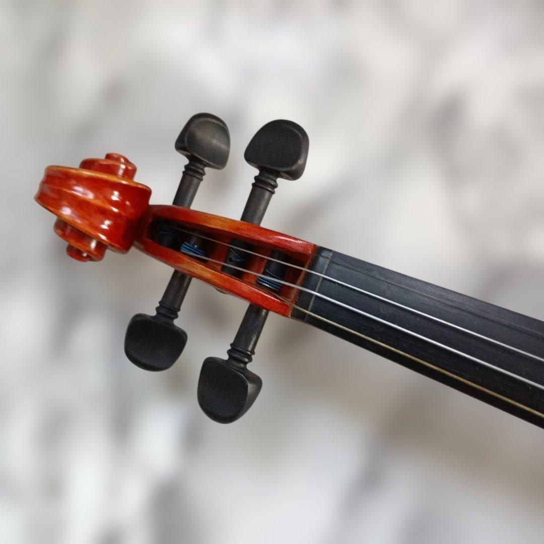 (未使用)オレンジ色の木製バイオリン(SUZUKI製)