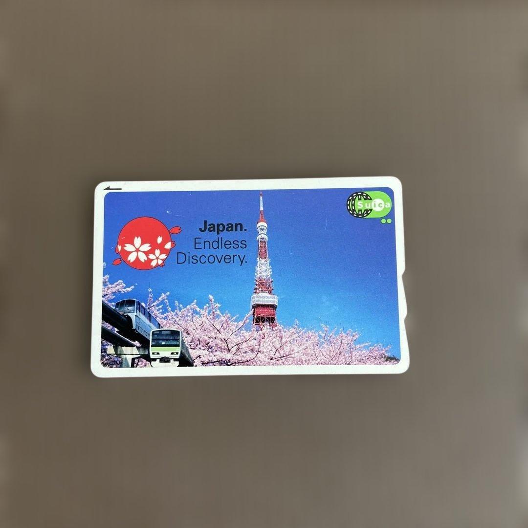 Suica Endles discovery 使用可能　東京タワー　桜
