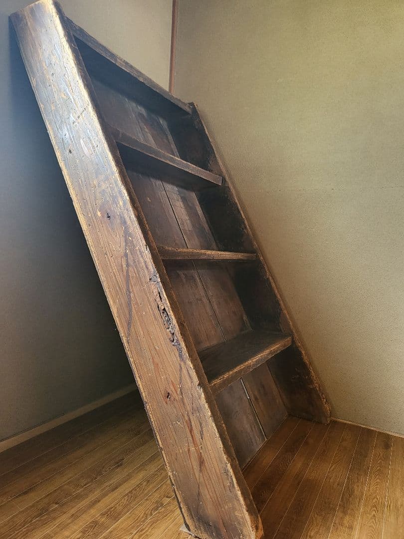 木製 階段　4段　古民家　飾り棚　展示台　什器　アンティーク
