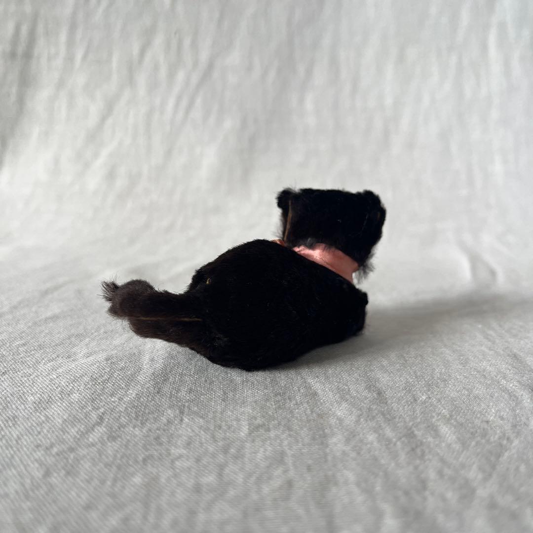 アンティーク　ドイツ　黒ねこ　リアルファー