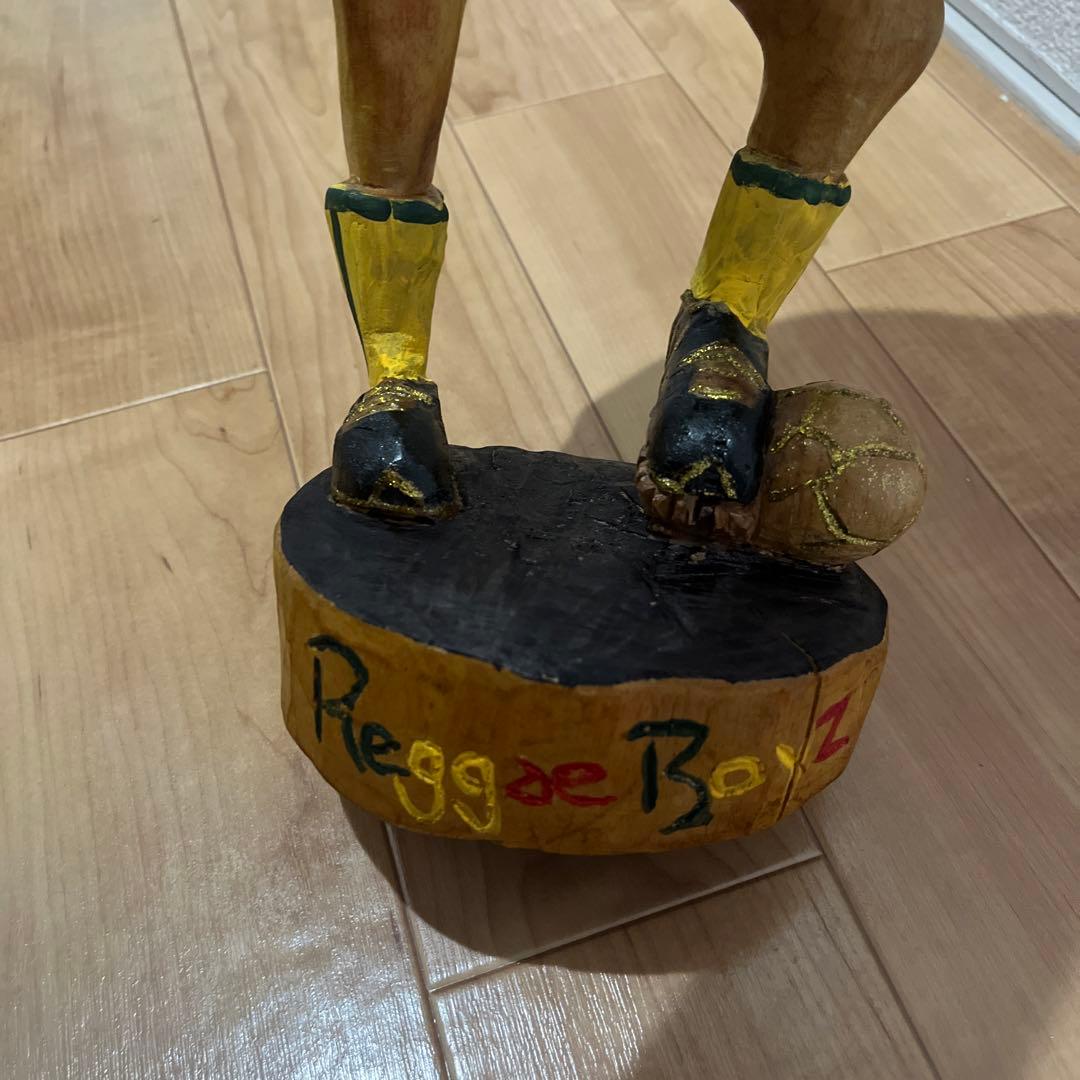 ジャマイカ　レゲエ　サッカー 木彫り　ボブマーリー ラスタ　90s