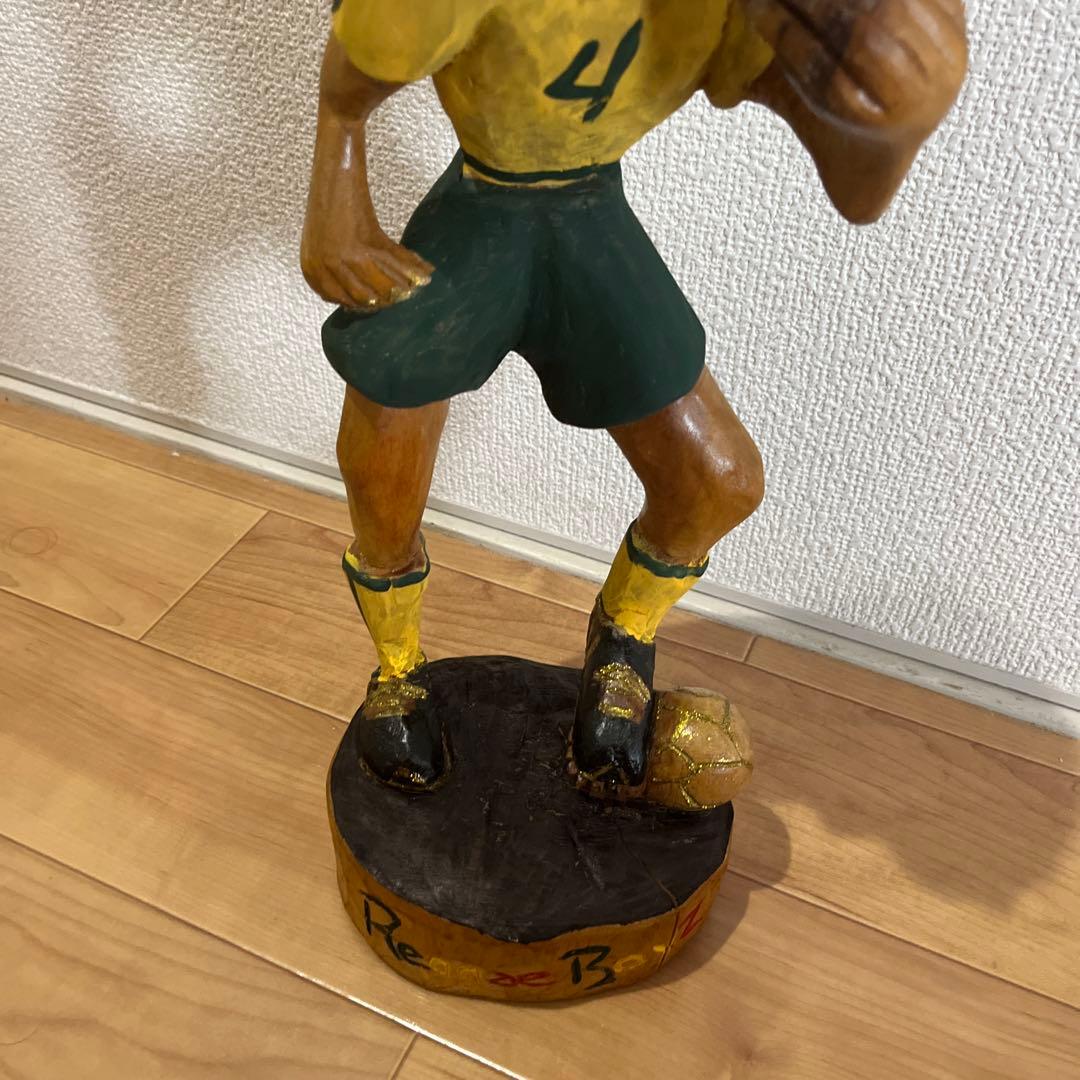 ジャマイカ　レゲエ　サッカー 木彫り　ボブマーリー ラスタ　90s