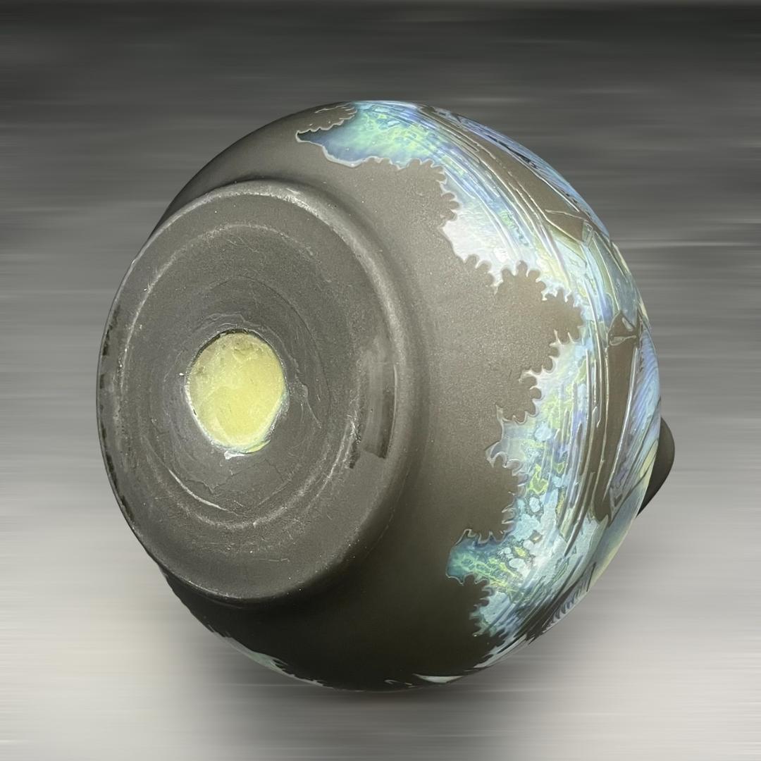 エミールガレ 特大　花器　花瓶　カメオ彫り　被せガラス　高さ15ｃｍ