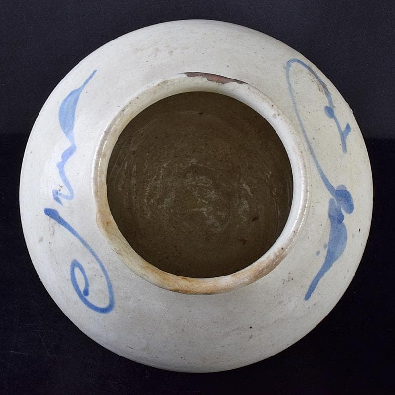 朝鮮美術　李朝　高麗白磁　染付　壷　V　R7947B