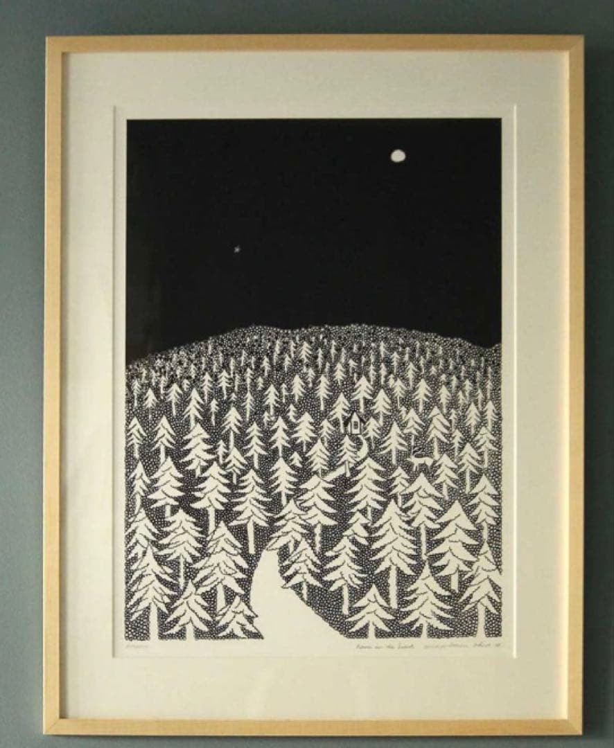 限定ミナペルホネン アートポスター「HOUSE IN THE FOREST」A2