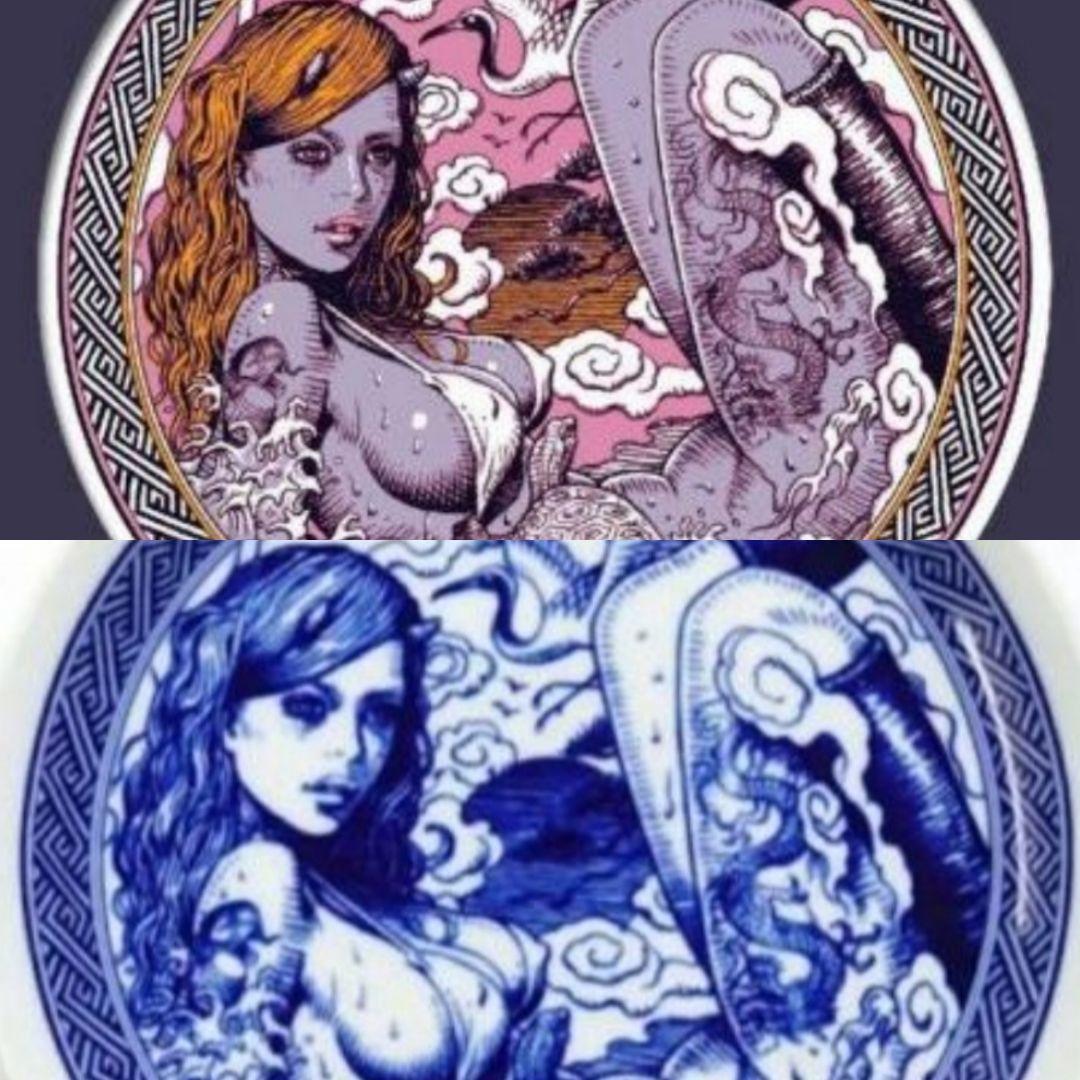 ロッキンジェリービーン シルクスクリーン　波佐見焼 6寸皿 国内正規品 寺田器