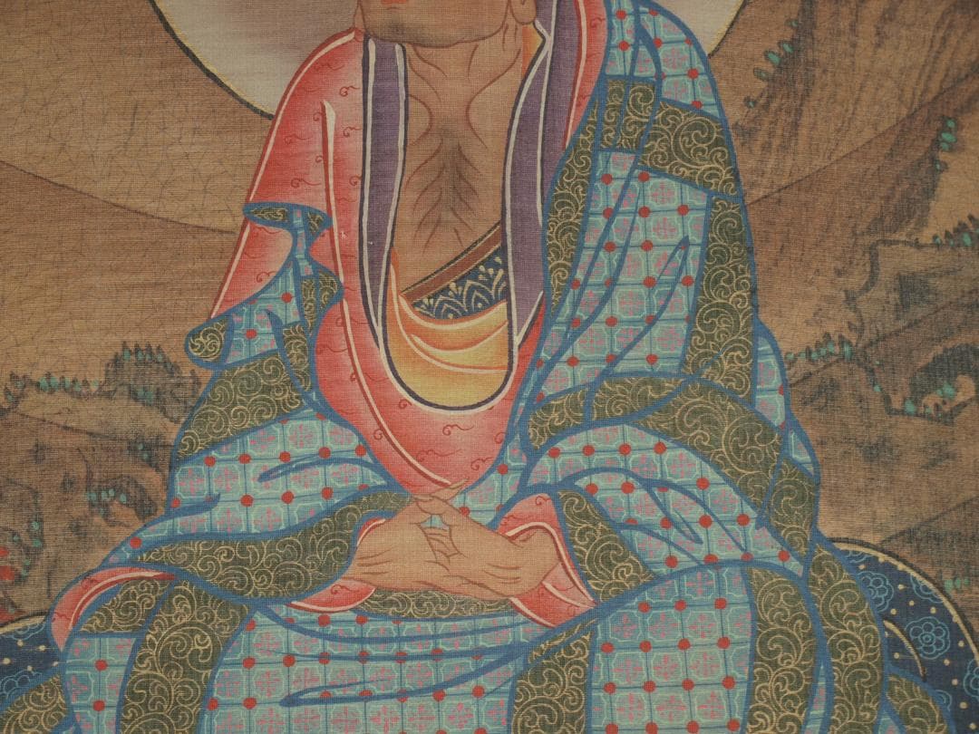 明時代 肉筆保證　掛け軸　捲り 古董品古美術 BD823C11-4