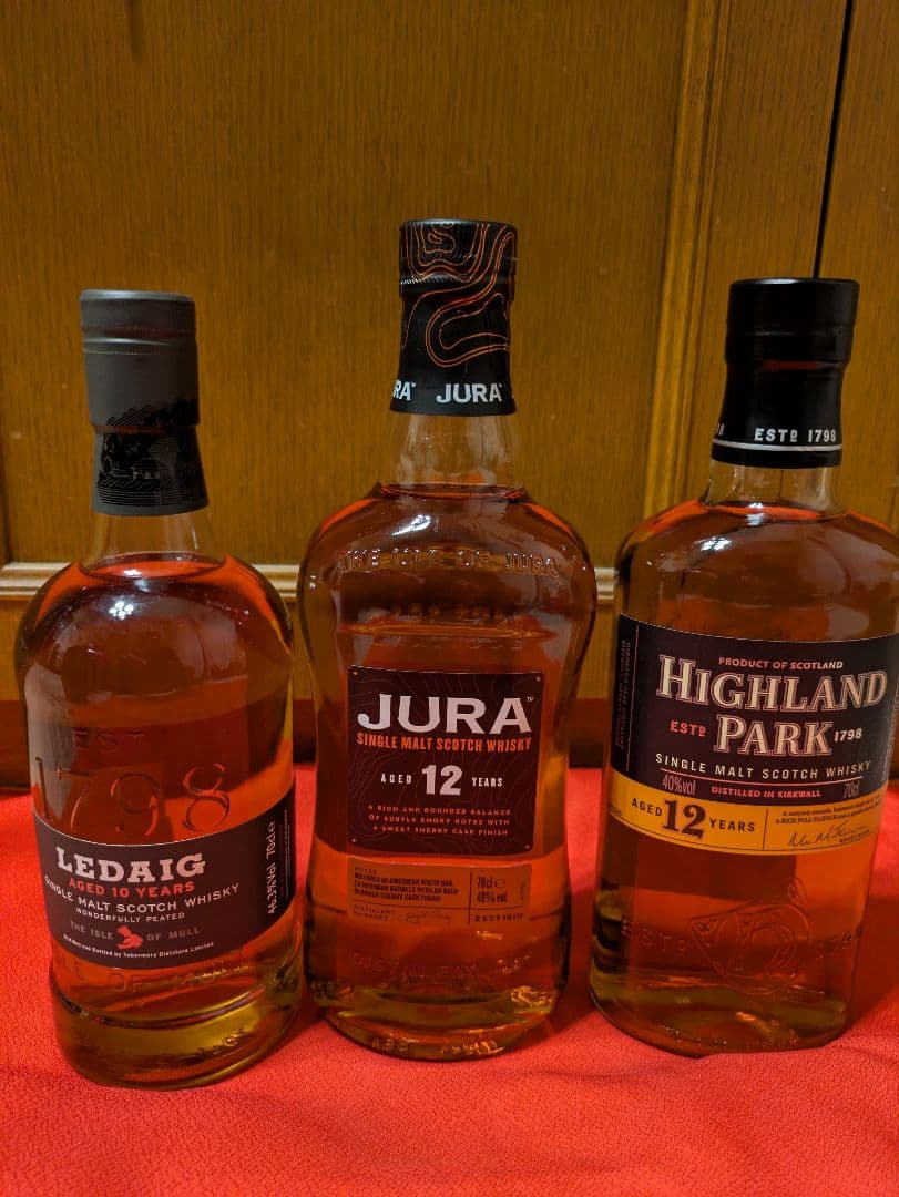 レダイグ 10年、ジュラ12年、旧ハイランドパーク12年アイランズセット