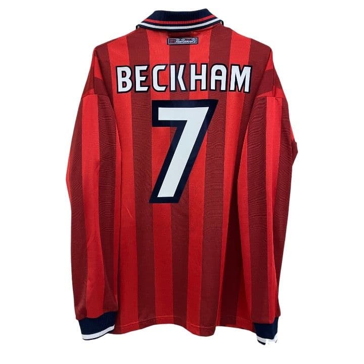98-99 イングランド代表　ベッカム　アンブロオフィシャル　長袖ユニフォーム