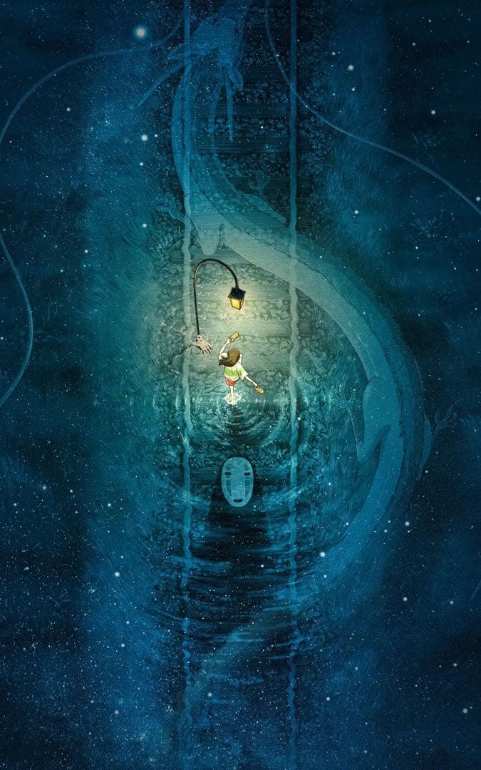 ジブリ　千と千尋の神隠し ポスター　中国　限定　額装付版