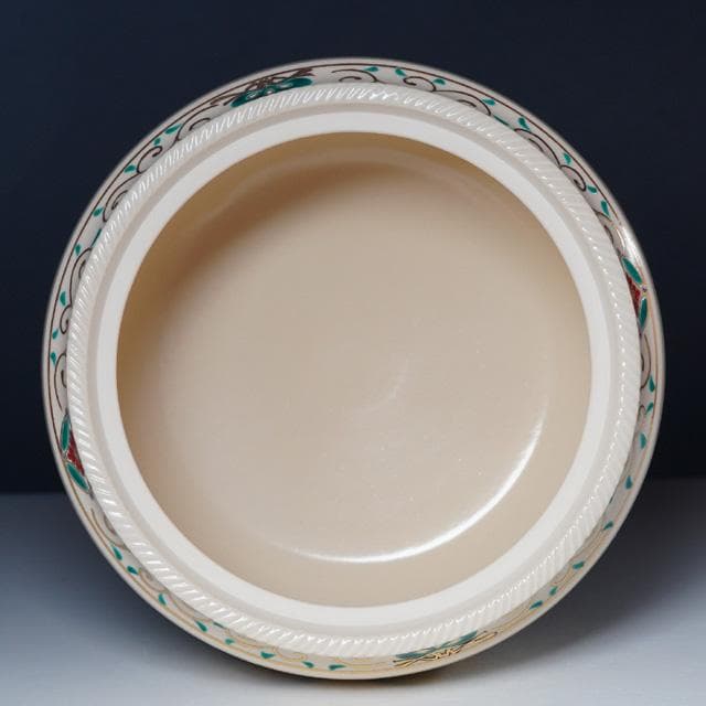 手塚充　仁清写花丸の絵水指　鵬雲斎宗匠御書付　共箱　裏千家　茶道具　京焼