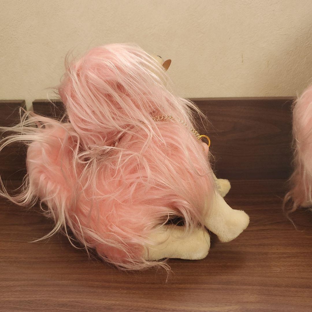 ☆ お手入れワンちゃん ぬいぐるみ ピンク 昭和レトロ 犬 ファンシー