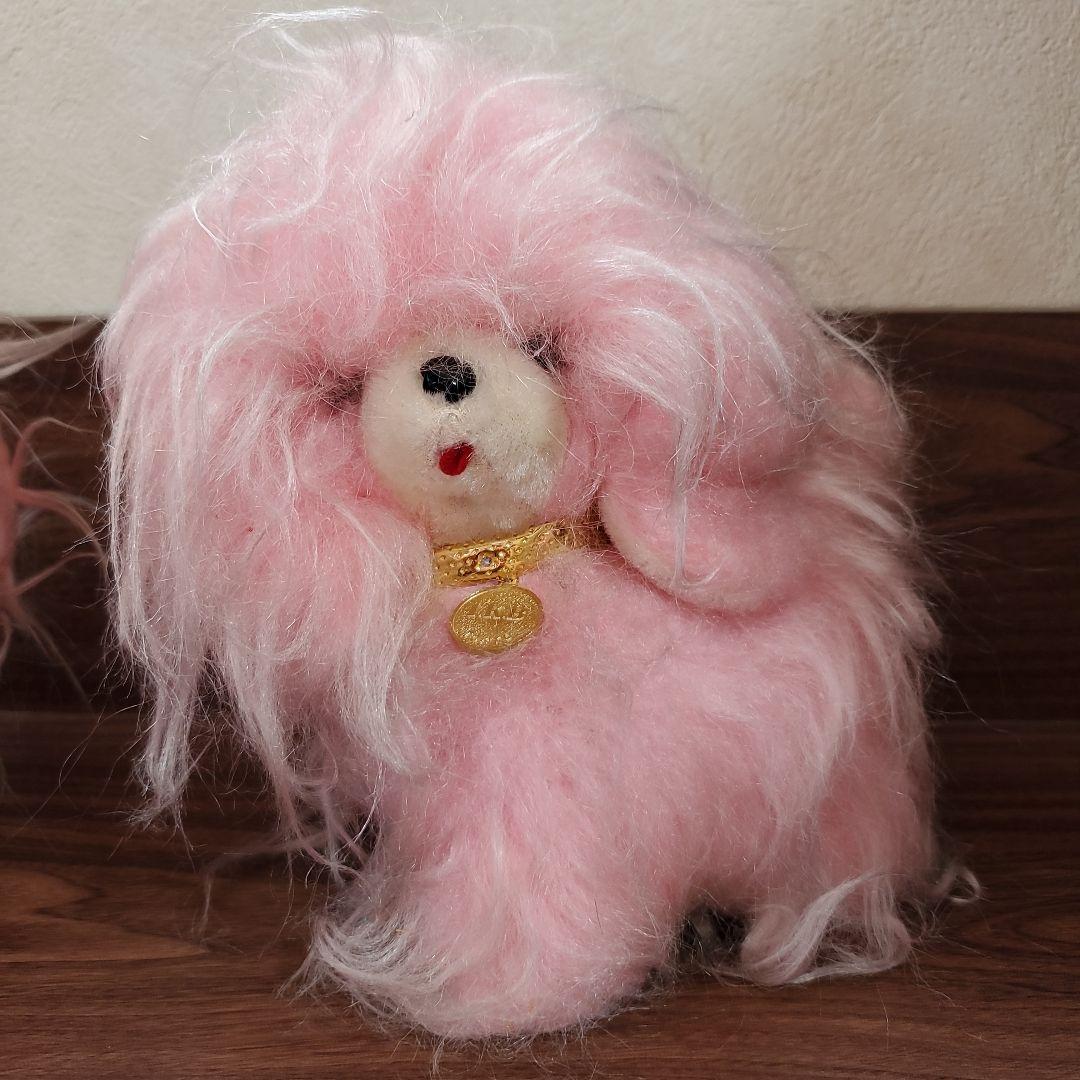 ☆ お手入れワンちゃん ぬいぐるみ ピンク 昭和レトロ 犬 ファンシー