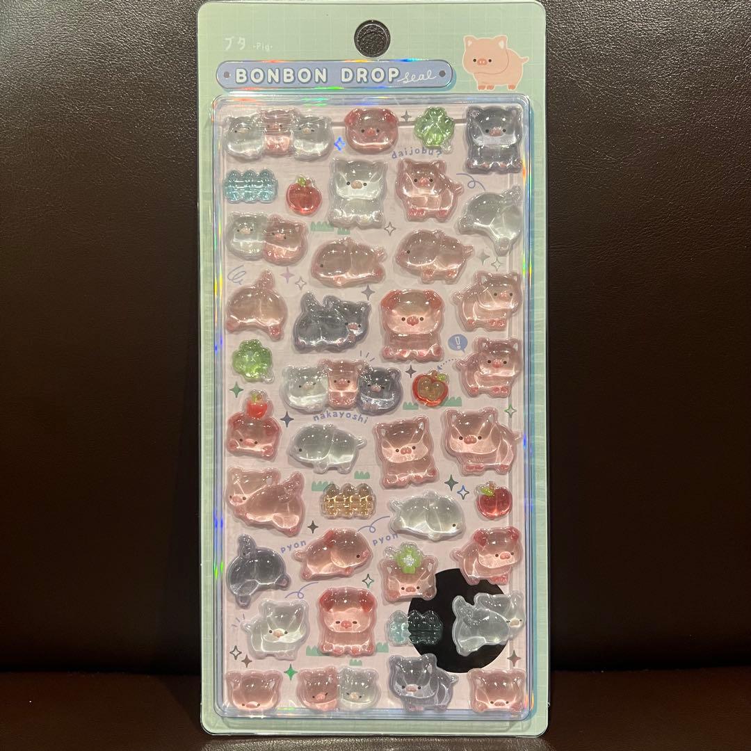 ボンボンドロップシール　ブタ