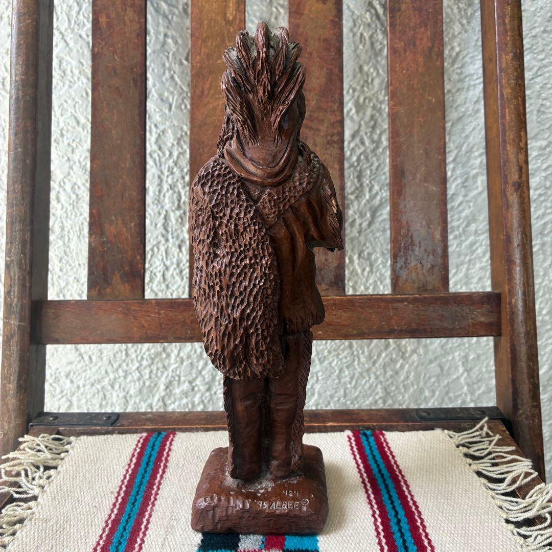 貴重！90's ネイティブアメリカン　インディアン立像置物USAヴィンテージ雑貨