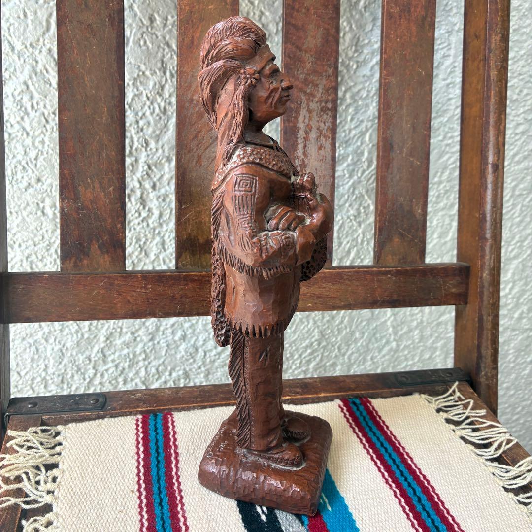 貴重！90's ネイティブアメリカン　インディアン立像置物USAヴィンテージ雑貨