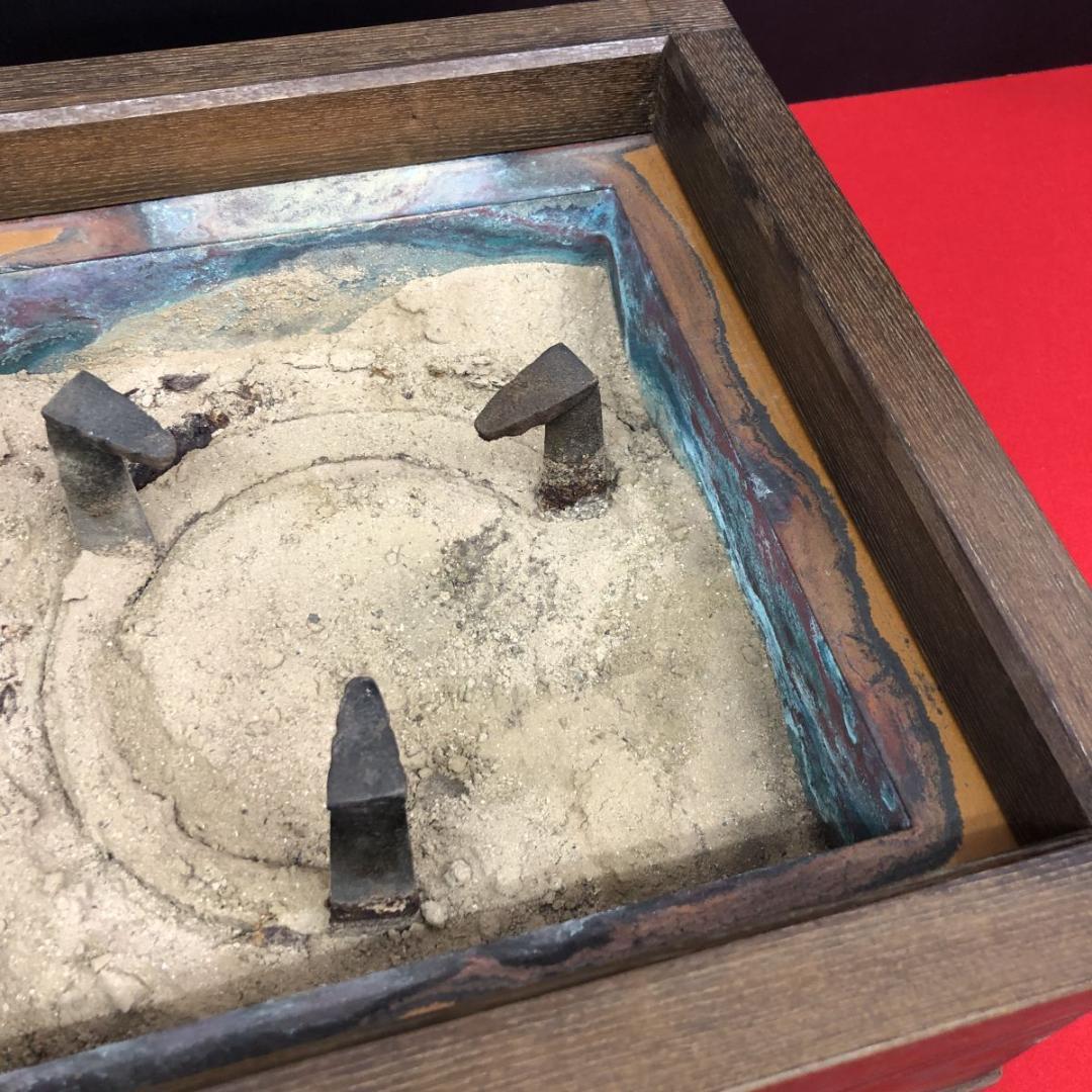 茶道具　置き炉　置炉　三徳　釜灰付