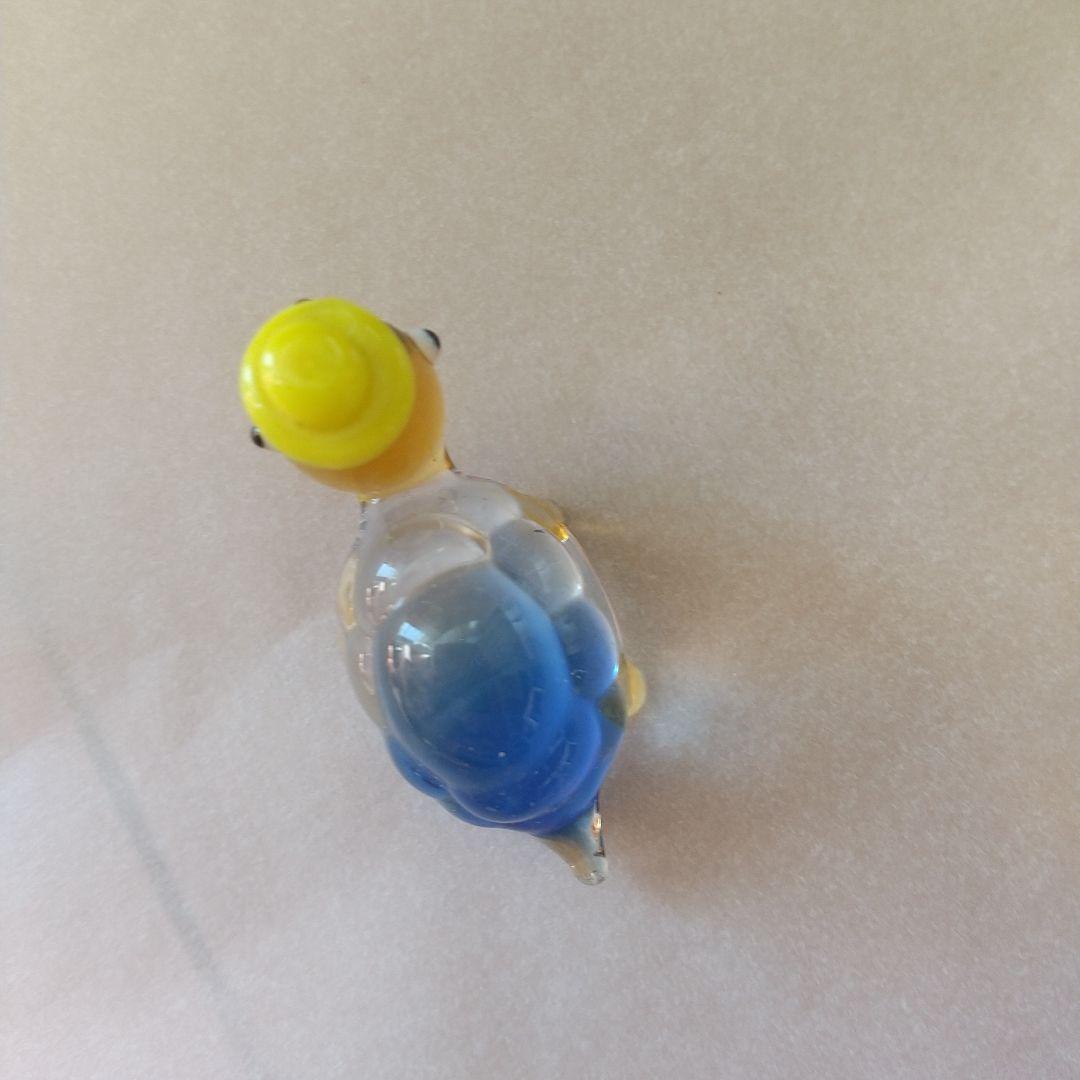 ガラス製カメの工芸品