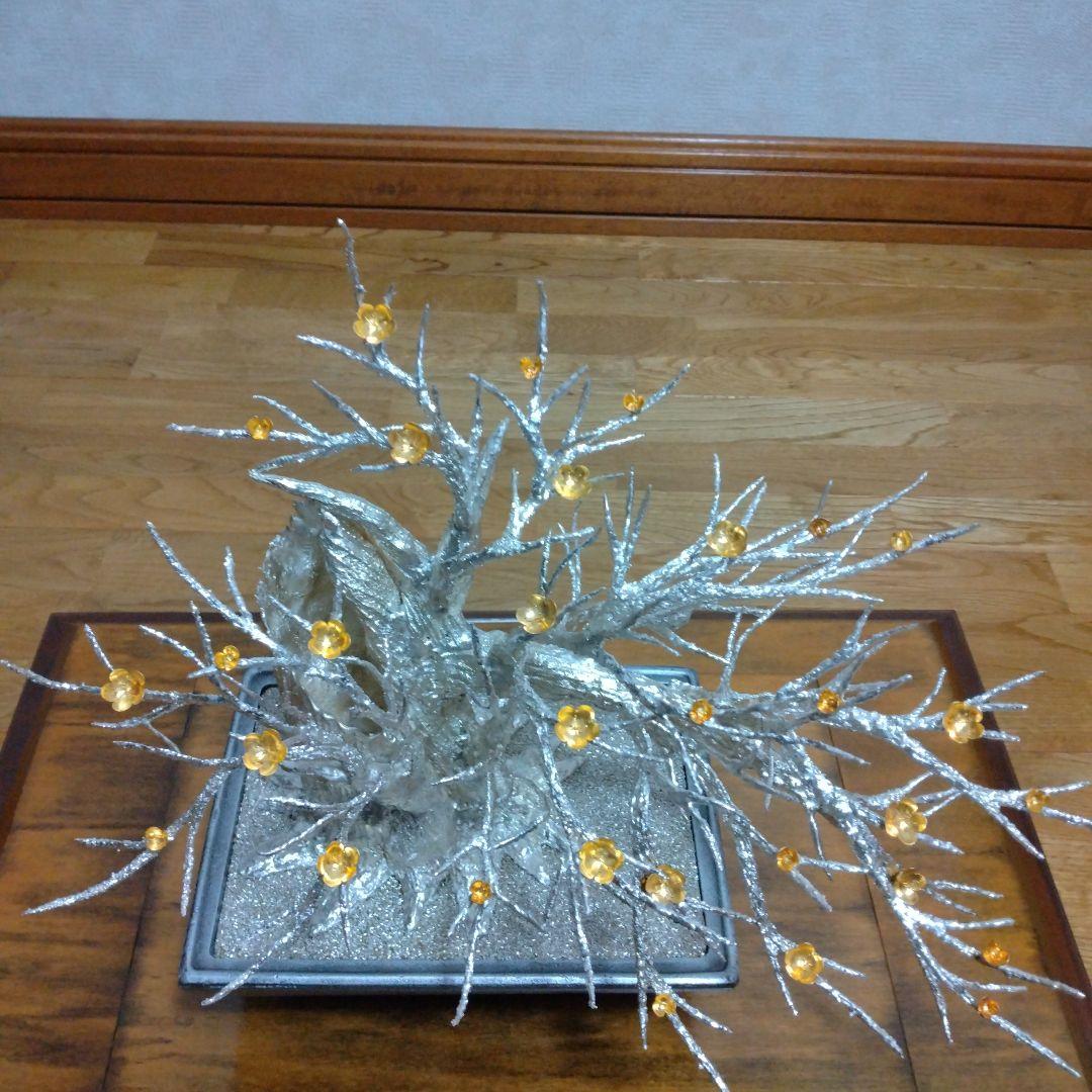 純銀　純金　梅　光則作