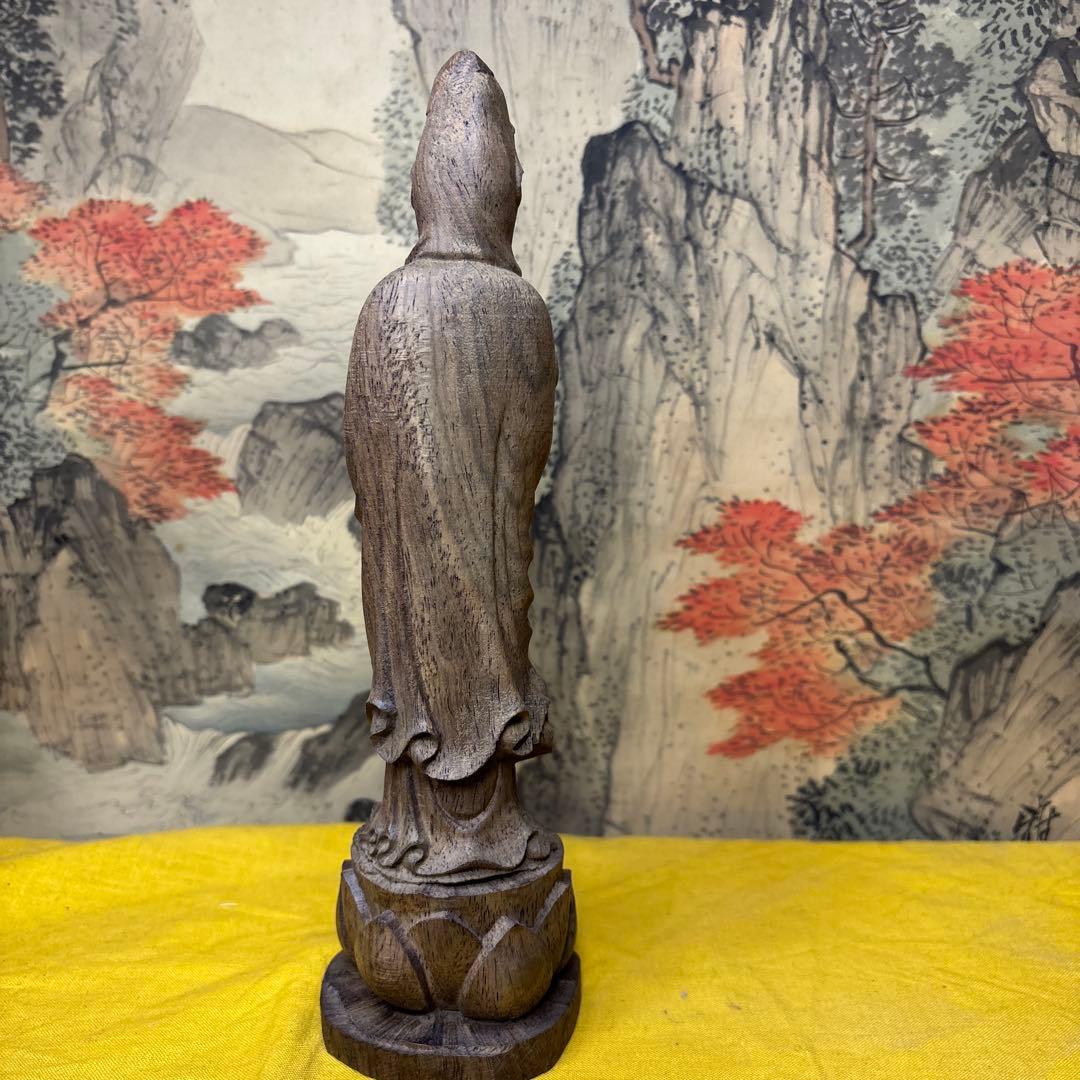 アンティーク　観音様と塔 守護仏 縁起置物