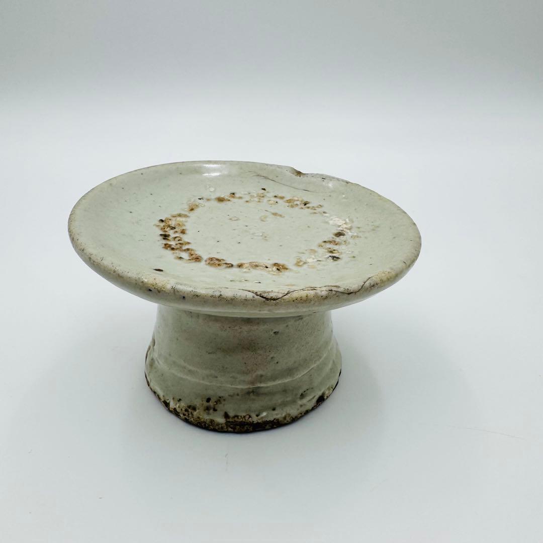 【李朝　朝鮮白磁　高杯　高台皿】骨董　アンティーク　インテリア