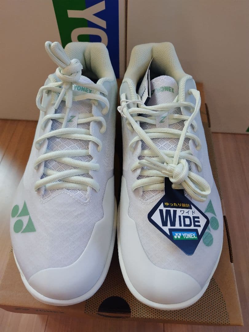 YONEX　バドミントンシューズ　エアラスZワイド　W/グリーン　26.5
