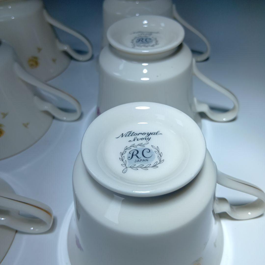 ノリタケ　ニットーロイヤルアイボリーRC　カップ＆ソーサ6客