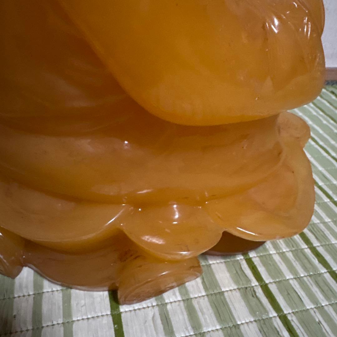 七福神　布袋様　置物　イエロー ストーン　翡翠　風水　インテリア