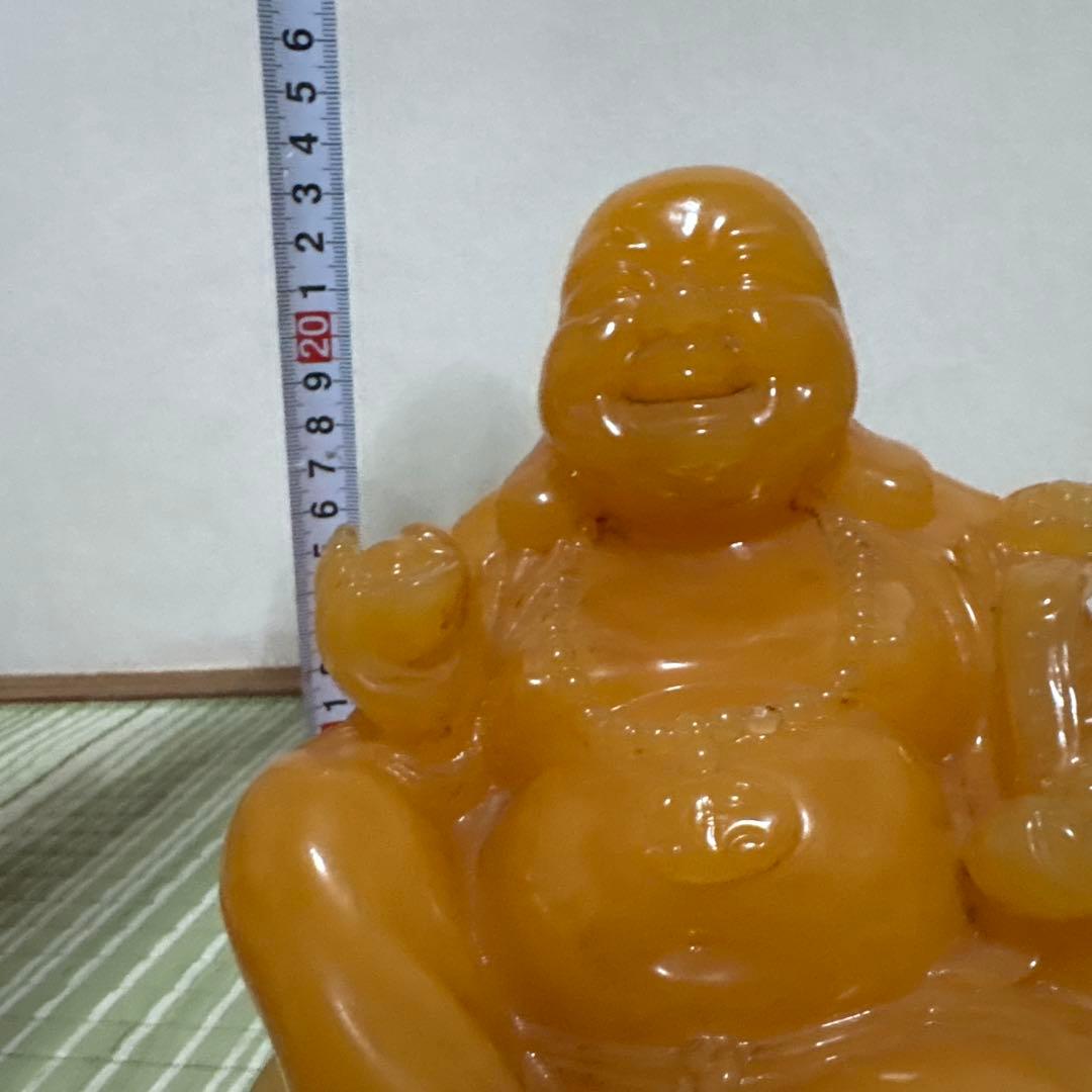 七福神　布袋様　置物　イエロー ストーン　翡翠　風水　インテリア