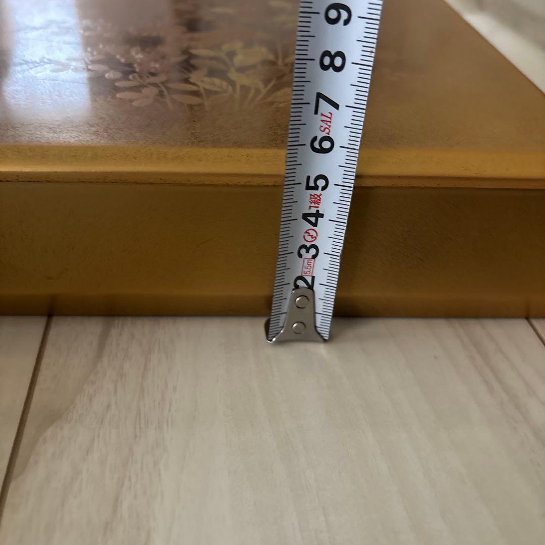 特選 高級木製漆器 金色 花柄