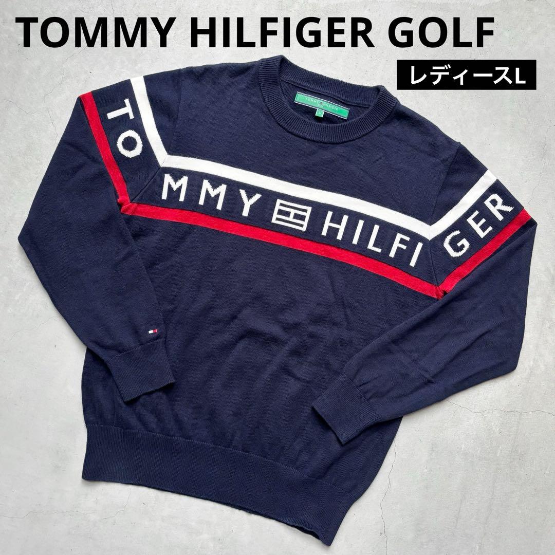 トミーヒルフィガーゴルフ ニットセーター ロゴ L
