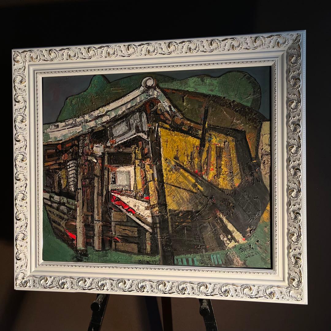 ★真作★ 文勝(ウンシュン) 古跡 油絵 額付き 貴重作品