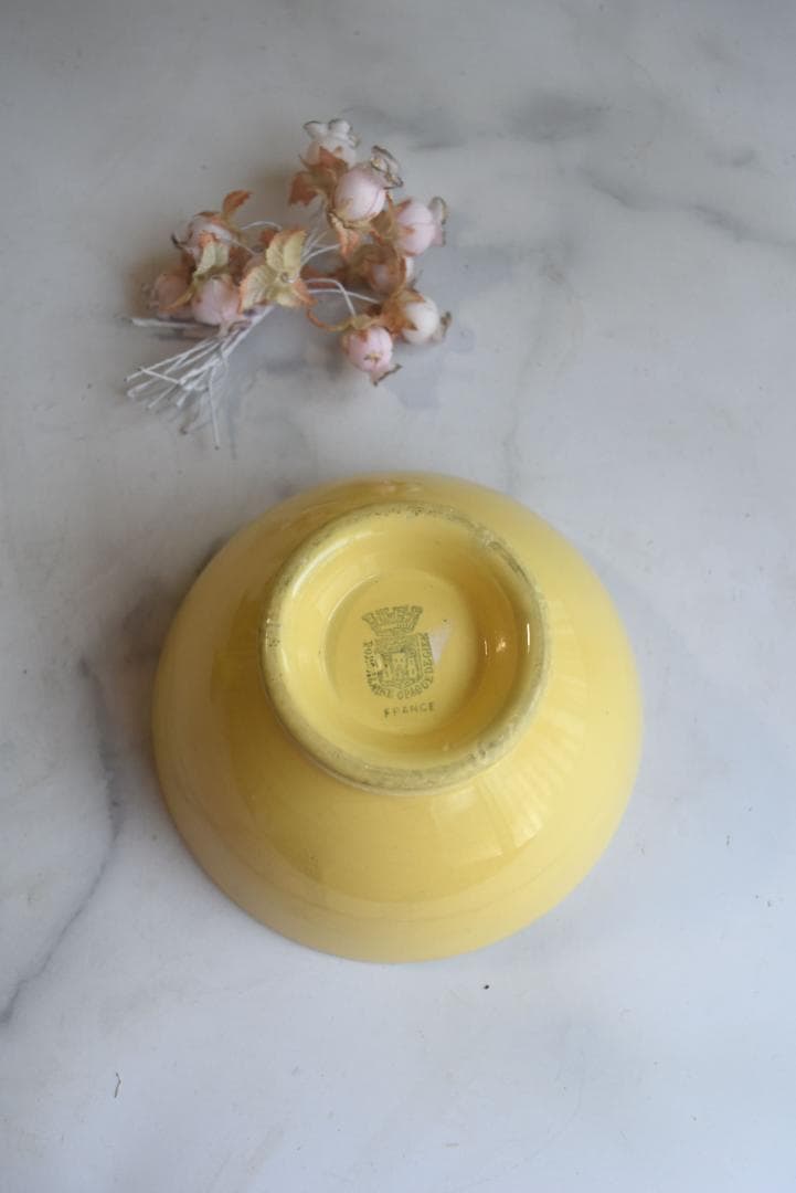 さるりす　可愛い黄釉カフェオレボウル　フランスアンティーク　ジアン