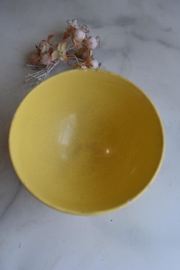 さるりす　可愛い黄釉カフェオレボウル　フランスアンティーク　ジアン