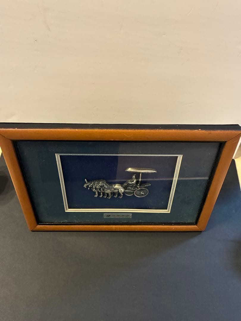 純銀 Ag999 馬車 立体額装｜公的検査証明書付中国 銀工芸 インテリアアート