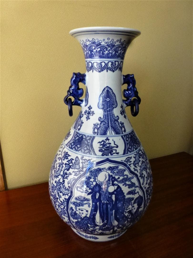 中国花瓶　大清乾隆年製　染付