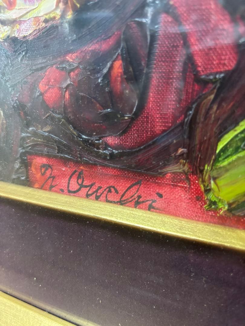 大内のぶ子　油彩画　薔薇