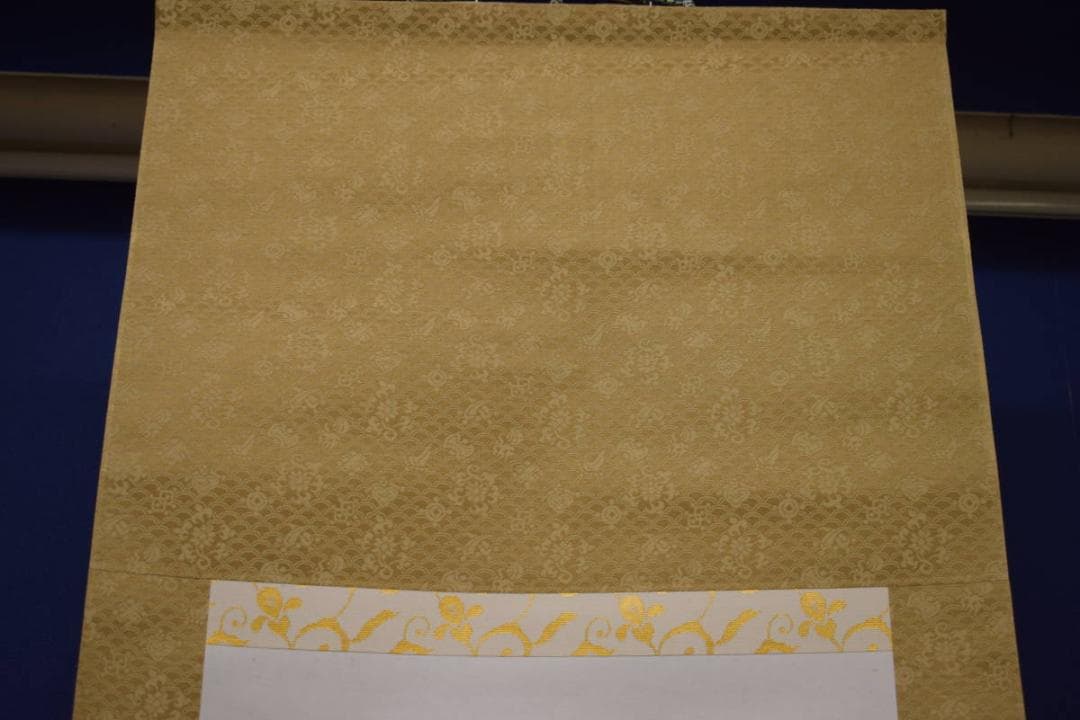 真作/天来/花瓶/白梅/柿/画賛/布袋屋掛軸HI-879