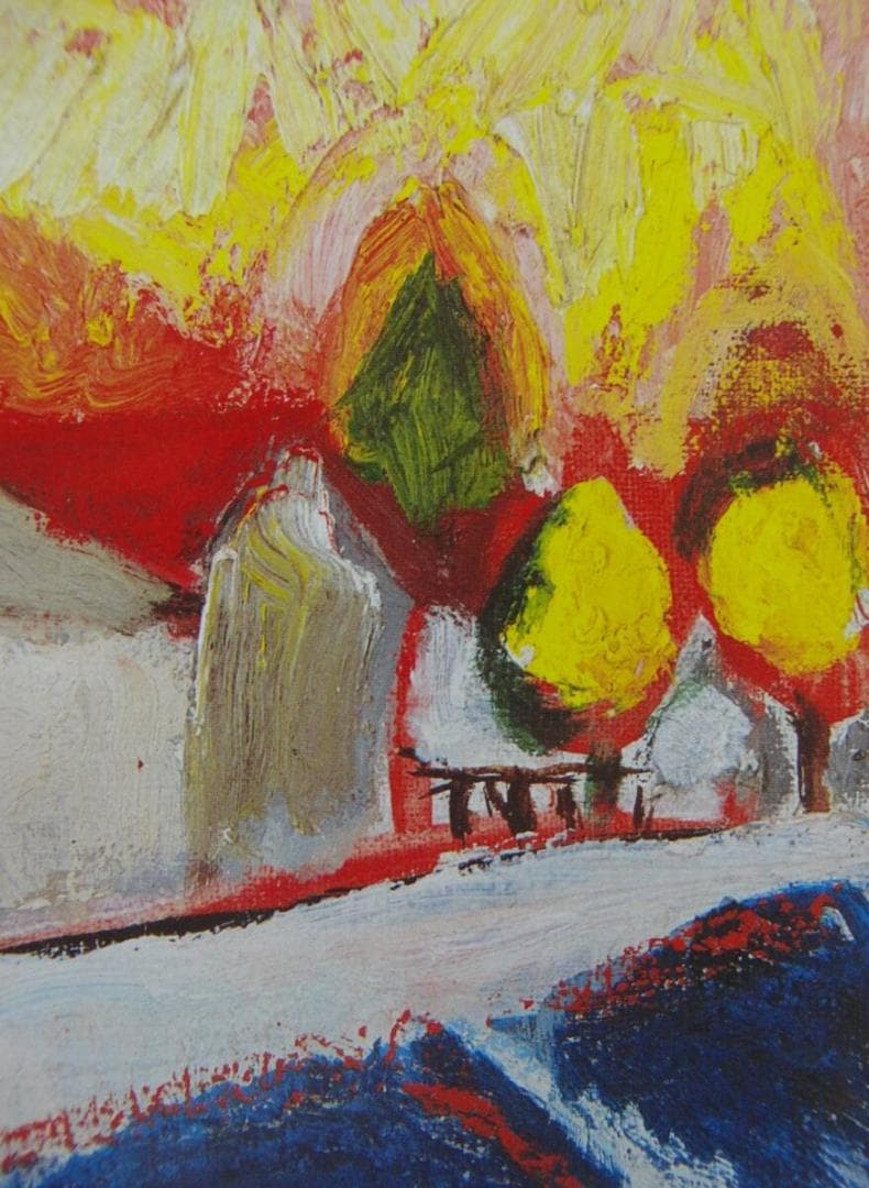 赤堀 尚「真夏のモレ郊外」、人気作品、希少画集・額装画、新品国産額にて額装付