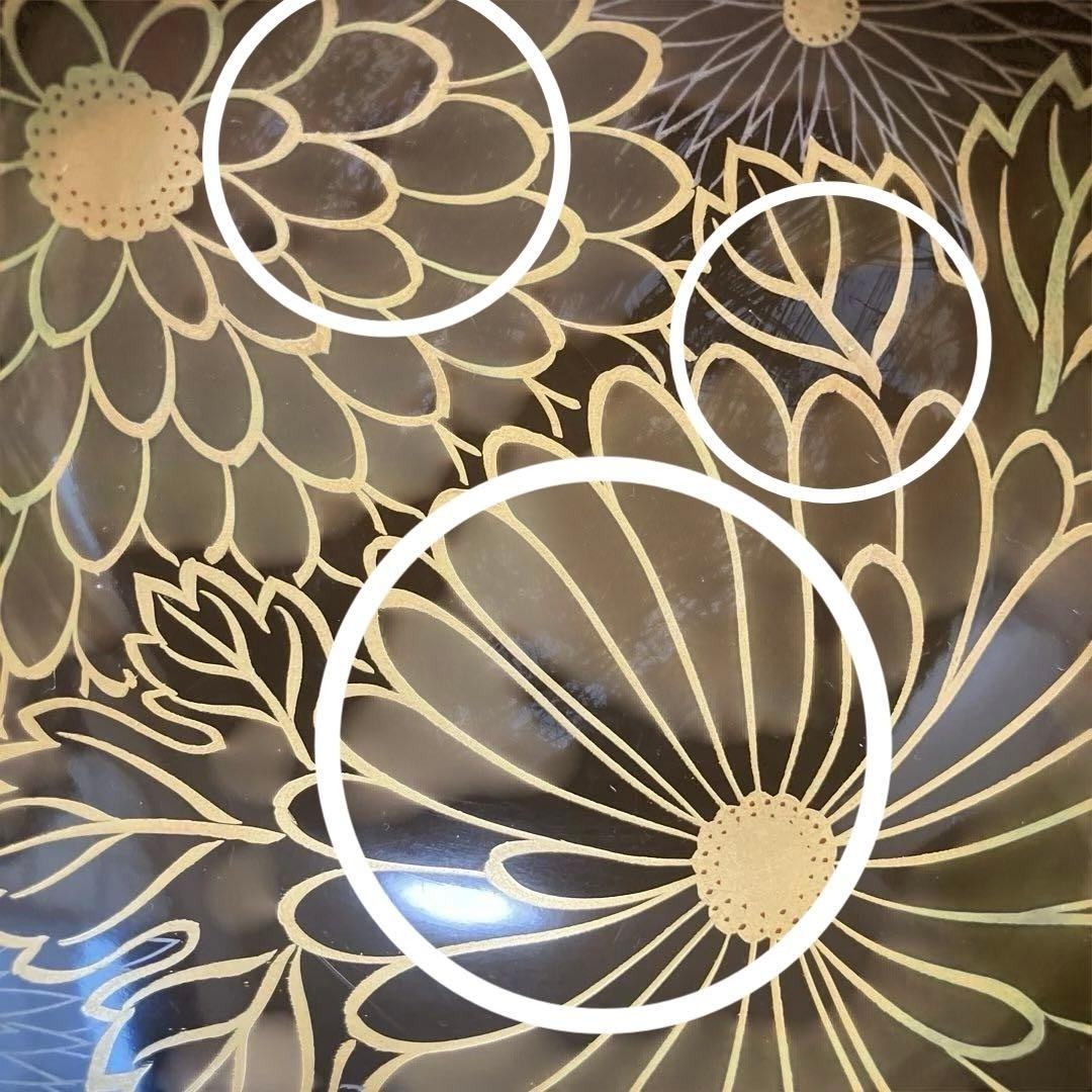 輪島塗椀　千鳥形菊蒔絵椀　煮物椀10客セット焦茶