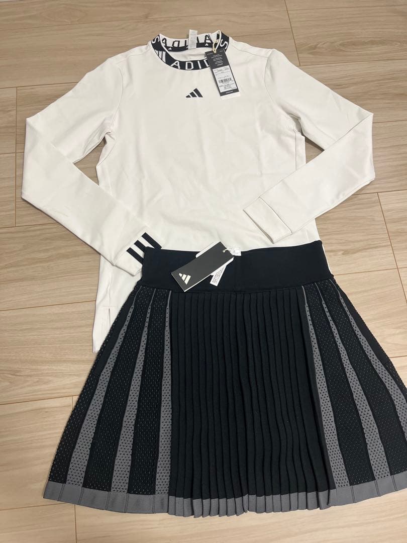 新品　adidas ゴルフ　モックネック　フレアスカート　セットアップ　XS S
