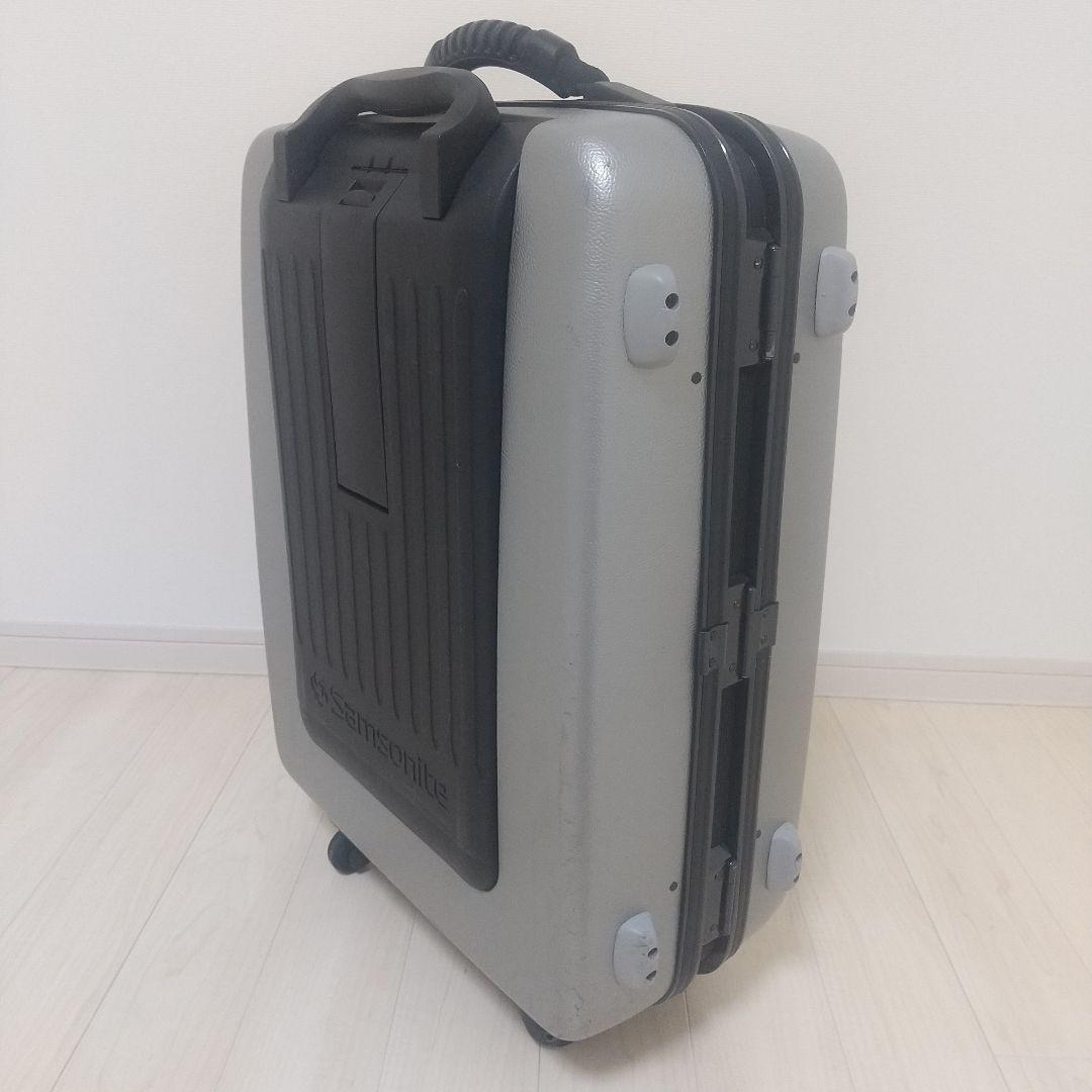【美品】Samsonite シルバー 中型 ハード キャリーケース スーツケース