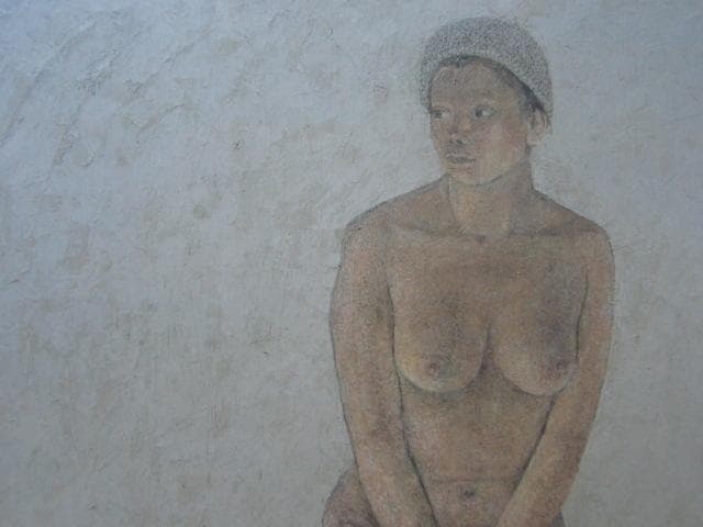 小泉正彦「あるポーズ」、日本の画家、洋画,希少な額装用画集より、新品高級額装付