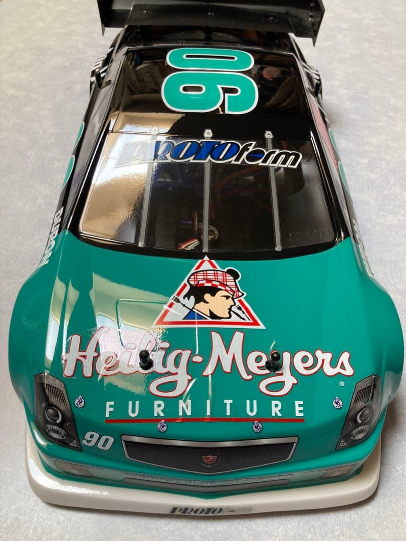 タミヤRCカー1/10.Cカーシャーシ/メカ付き、ボディ/キャデラック•ナスカー