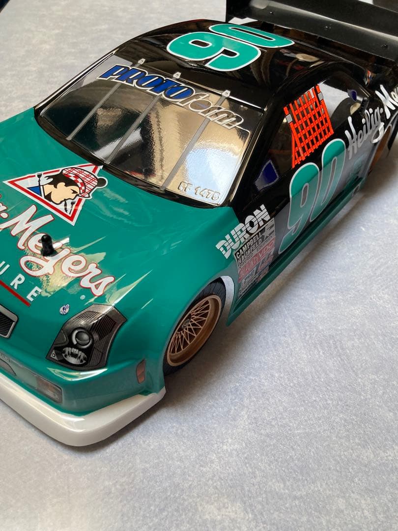 タミヤRCカー1/10.Cカーシャーシ/メカ付き、ボディ/キャデラック•ナスカー